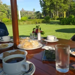 MENIKMATI CANDI BOROBUDUR DARI DEPAN PEKARANGAN HOTEL LANGSUNG